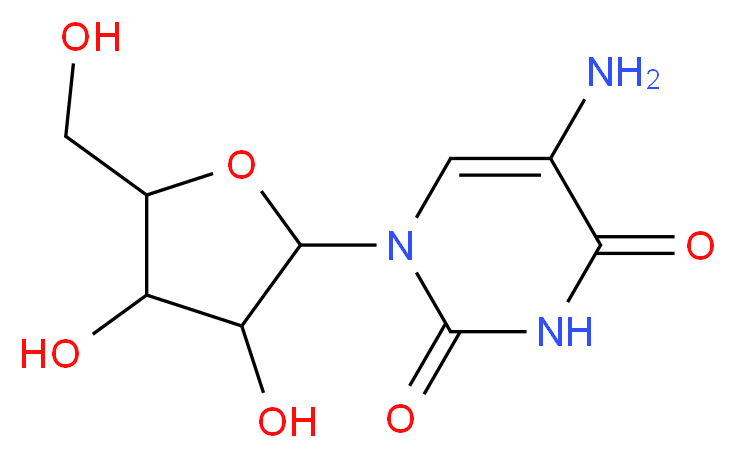 5-amino-1-[3,4-dihydroxy-5-(hydroxymethyl)oxolan-2-yl]-1,2,3,4-tetrahydropyrimidine-2,4-dione_分子结构_CAS_2149-76-0