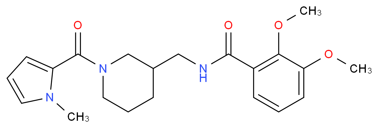 2,3-dimethoxy-N-({1-[(1-methyl-1H-pyrrol-2-yl)carbonyl]piperidin-3-yl}methyl)benzamide_分子结构_CAS_)