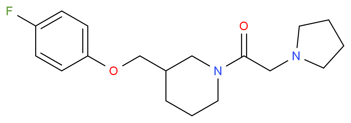 3-[(4-fluorophenoxy)methyl]-1-(1-pyrrolidinylacetyl)piperidine_分子结构_CAS_)