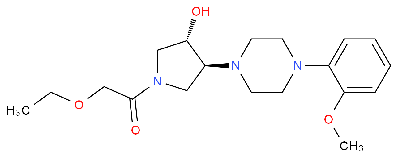 (3S*,4S*)-1-(ethoxyacetyl)-4-[4-(2-methoxyphenyl)-1-piperazinyl]-3-pyrrolidinol_分子结构_CAS_)