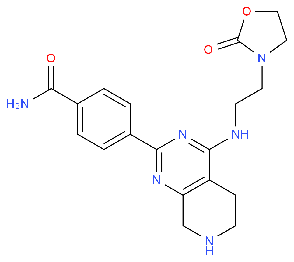 4-(4-{[2-(2-oxo-1,3-oxazolidin-3-yl)ethyl]amino}-5,6,7,8-tetrahydropyrido[3,4-d]pyrimidin-2-yl)benzamide_分子结构_CAS_)