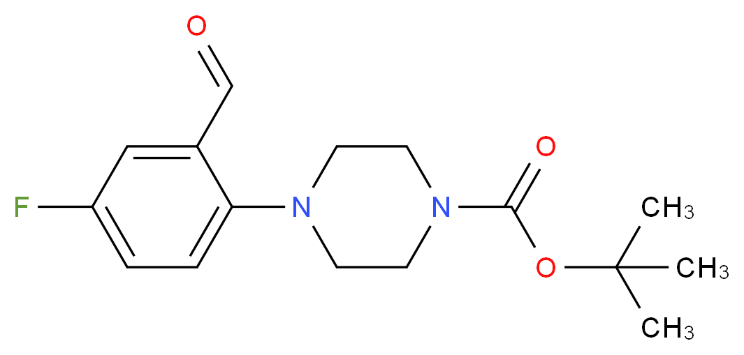 2-(4-Boc-piperazino-1-yl)-5-fluorobenzaldehyde_分子结构_CAS_697305-53-6)