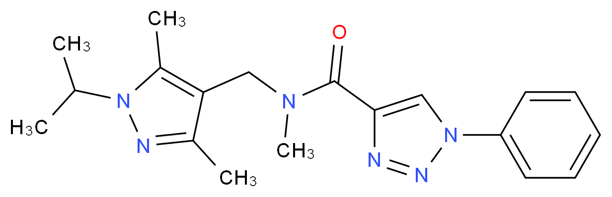 N-[(1-isopropyl-3,5-dimethyl-1H-pyrazol-4-yl)methyl]-N-methyl-1-phenyl-1H-1,2,3-triazole-4-carboxamide_分子结构_CAS_)