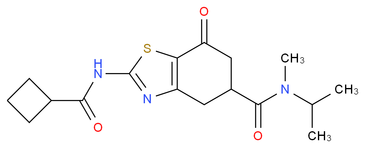 2-[(cyclobutylcarbonyl)amino]-N-isopropyl-N-methyl-7-oxo-4,5,6,7-tetrahydro-1,3-benzothiazole-5-carboxamide_分子结构_CAS_)