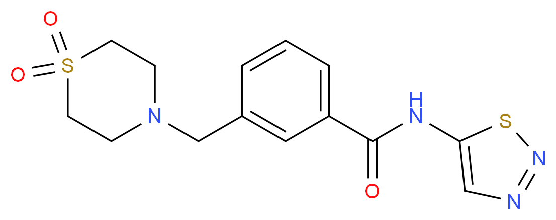 3-[(1,1-dioxidothiomorpholin-4-yl)methyl]-N-1,2,3-thiadiazol-5-ylbenzamide_分子结构_CAS_)