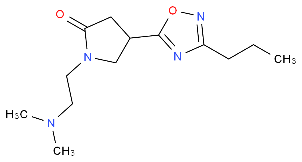 1-[2-(dimethylamino)ethyl]-4-(3-propyl-1,2,4-oxadiazol-5-yl)-2-pyrrolidinone_分子结构_CAS_)
