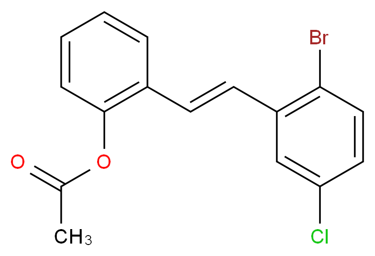 2-[(E)-2-(2-bromo-5-chlorophenyl)ethenyl]phenyl acetate_分子结构_CAS_1000890-01-6