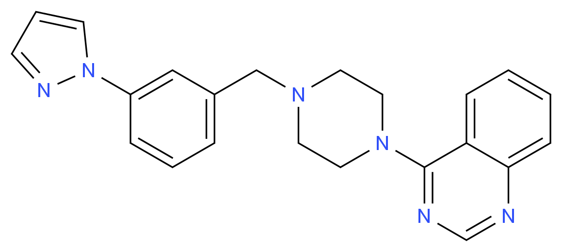 4-{4-[3-(1H-pyrazol-1-yl)benzyl]-1-piperazinyl}quinazoline_分子结构_CAS_)