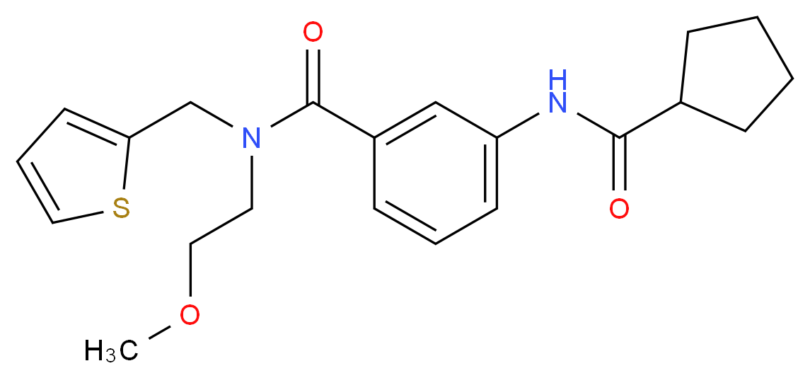 3-[(cyclopentylcarbonyl)amino]-N-(2-methoxyethyl)-N-(2-thienylmethyl)benzamide_分子结构_CAS_)