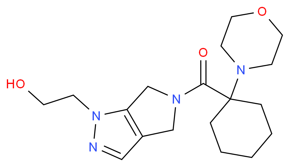 2-[5-[(1-morpholin-4-ylcyclohexyl)carbonyl]-5,6-dihydropyrrolo[3,4-c]pyrazol-1(4H)-yl]ethanol_分子结构_CAS_)