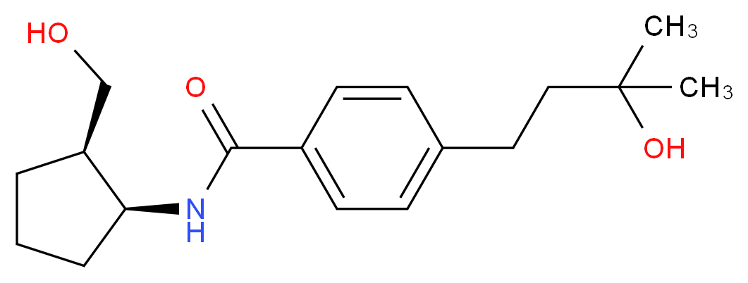 4-(3-hydroxy-3-methylbutyl)-N-[(1S*,2R*)-2-(hydroxymethyl)cyclopentyl]benzamide_分子结构_CAS_)