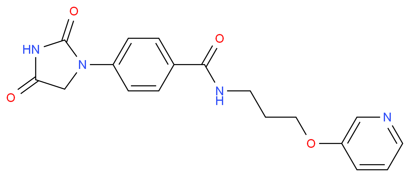 4-(2,4-dioxo-1-imidazolidinyl)-N-[3-(3-pyridinyloxy)propyl]benzamide_分子结构_CAS_)