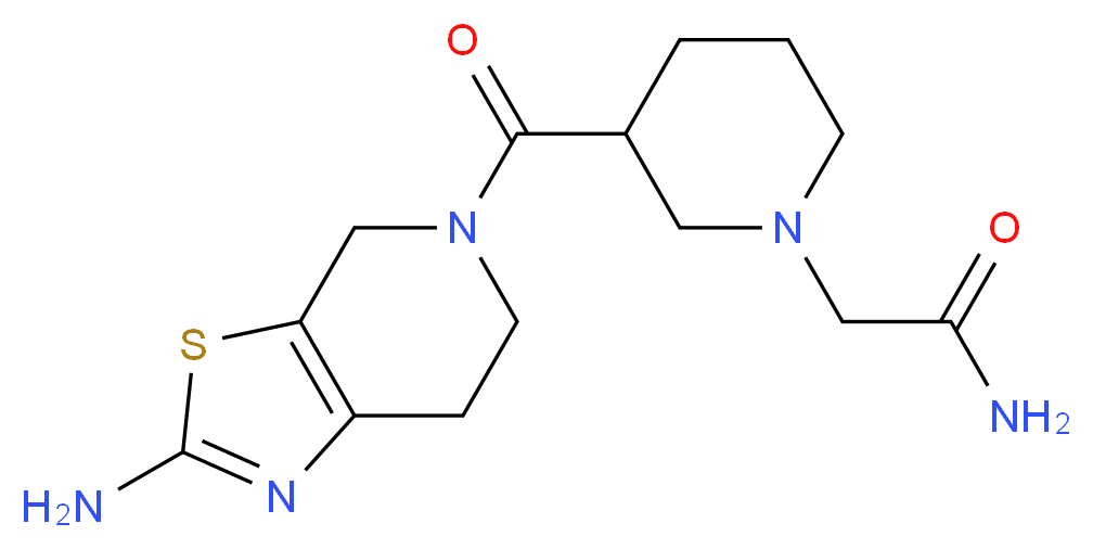 2-{3-[(2-amino-6,7-dihydro[1,3]thiazolo[5,4-c]pyridin-5(4H)-yl)carbonyl]-1-piperidinyl}acetamide_分子结构_CAS_)