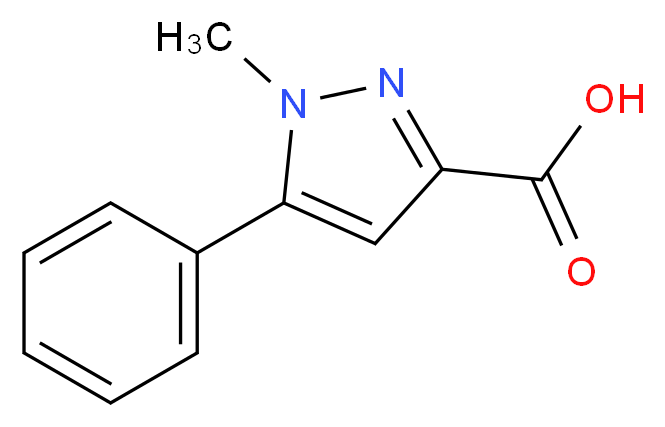 1-methyl-5-phenyl-1H-pyrazole-3-carboxylic acid_分子结构_CAS_10199-53-8)