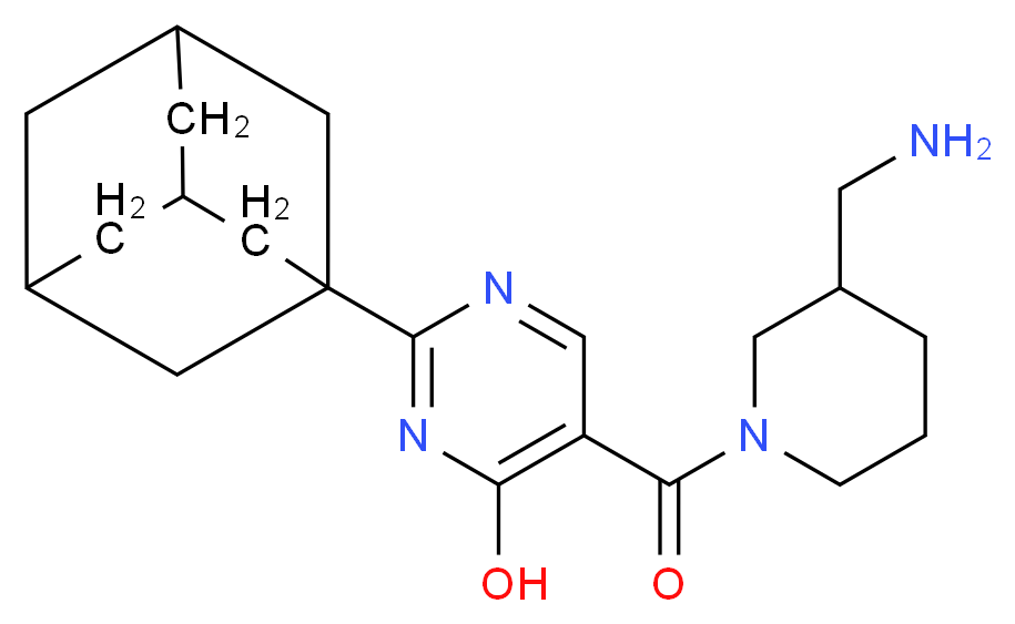 2-(1-adamantyl)-5-{[3-(aminomethyl)piperidin-1-yl]carbonyl}pyrimidin-4-ol_分子结构_CAS_)