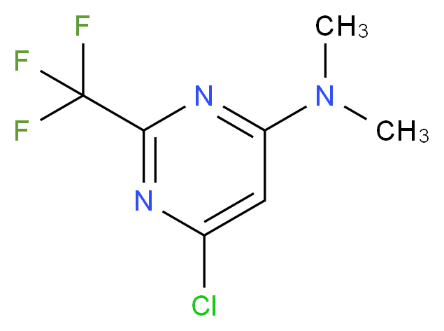 6-chloro-N,N-dimethyl-2-(trifluoromethyl)pyrimidin-4-amine_分子结构_CAS_866648-53-5