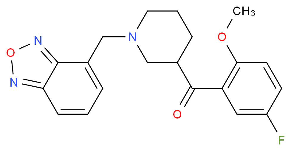 [1-(2,1,3-benzoxadiazol-4-ylmethyl)-3-piperidinyl](5-fluoro-2-methoxyphenyl)methanone_分子结构_CAS_)