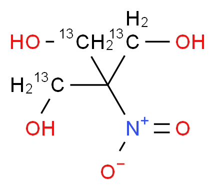 三(羟甲基-13C)硝基甲烷_分子结构_CAS_1173023-64-7)