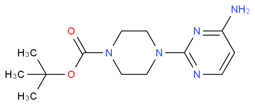 tert-butyl 4-(4-aminopyrimidin-2-yl)piperazine-1-carboxylate_分子结构_CAS_1041054-18-5