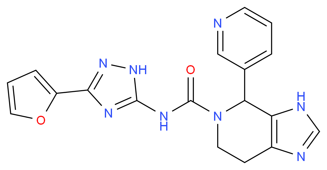 N-[3-(2-furyl)-1H-1,2,4-triazol-5-yl]-4-pyridin-3-yl-3,4,6,7-tetrahydro-5H-imidazo[4,5-c]pyridine-5-carboxami_分子结构_CAS_)