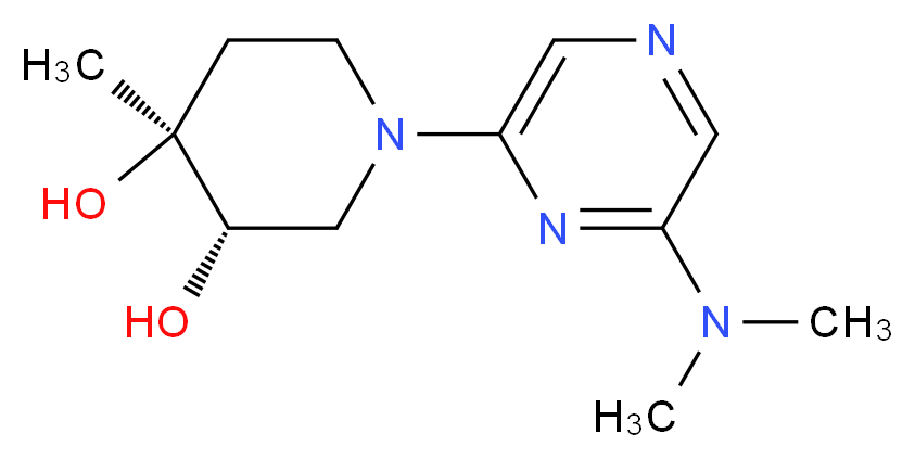 (3S*,4S*)-1-[6-(dimethylamino)pyrazin-2-yl]-4-methylpiperidine-3,4-diol_分子结构_CAS_)