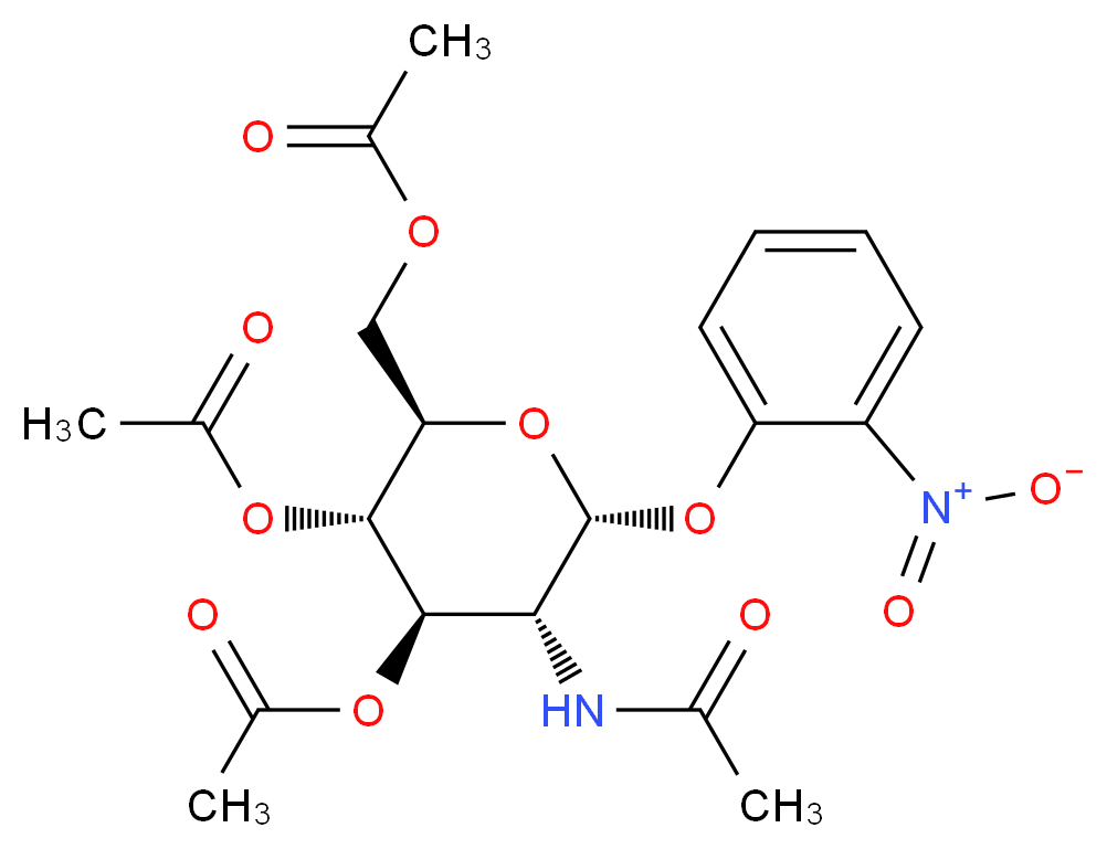 o-Nitrophenyl 2-Acetamido-2-deoxy-3,4,6-tri-O-acetyl-α-D-glucopyranoside_分子结构_CAS_13264-91-0)