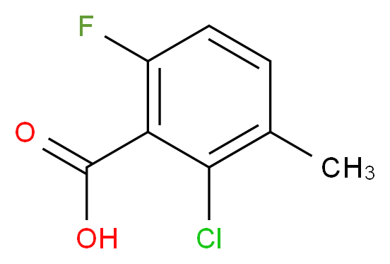 2-chloro-6-fluoro-3-methylbenzoic acid_分子结构_CAS_32890-89-4