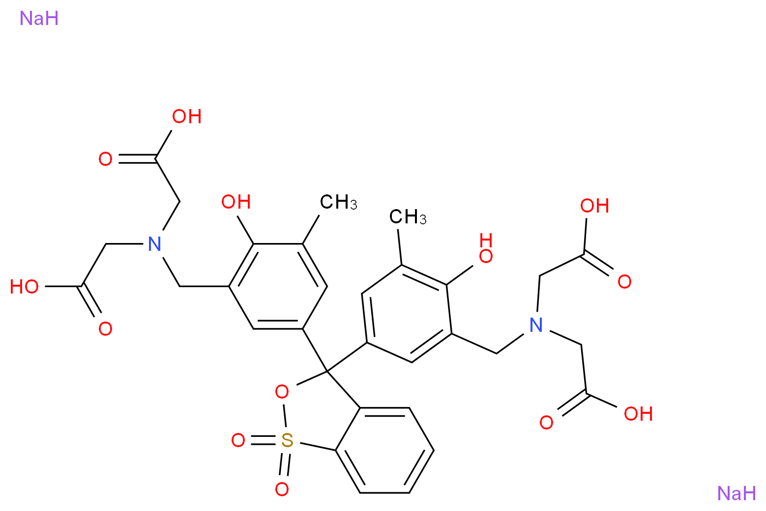 二甲酚橙 二钠盐_分子结构_CAS_1611-35-4(freeacid))