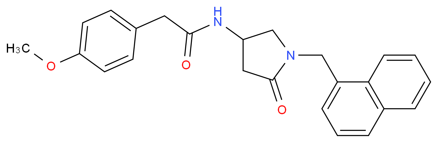 2-(4-methoxyphenyl)-N-[1-(1-naphthylmethyl)-5-oxopyrrolidin-3-yl]acetamide_分子结构_CAS_)