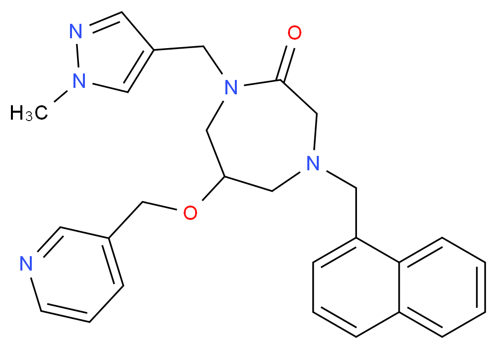 1-[(1-methyl-1H-pyrazol-4-yl)methyl]-4-(1-naphthylmethyl)-6-(3-pyridinylmethoxy)-1,4-diazepan-2-one_分子结构_CAS_)
