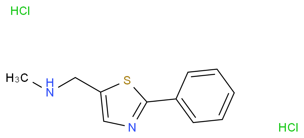 methyl[(2-phenyl-1,3-thiazol-5-yl)methyl]amine dihydrochloride_分子结构_CAS_921124-39-2