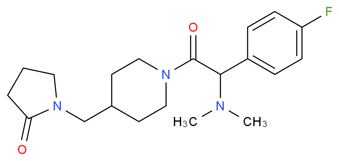 1-({1-[(dimethylamino)(4-fluorophenyl)acetyl]-4-piperidinyl}methyl)-2-pyrrolidinone_分子结构_CAS_)