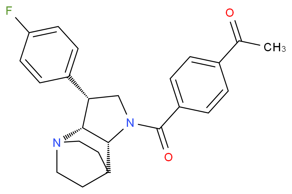 1-(4-{[(3R*,3aR*,7aR*)-3-(4-fluorophenyl)hexahydro-4,7-ethanopyrrolo[3,2-b]pyridin-1(2H)-yl]carbonyl}phenyl)ethanone_分子结构_CAS_)