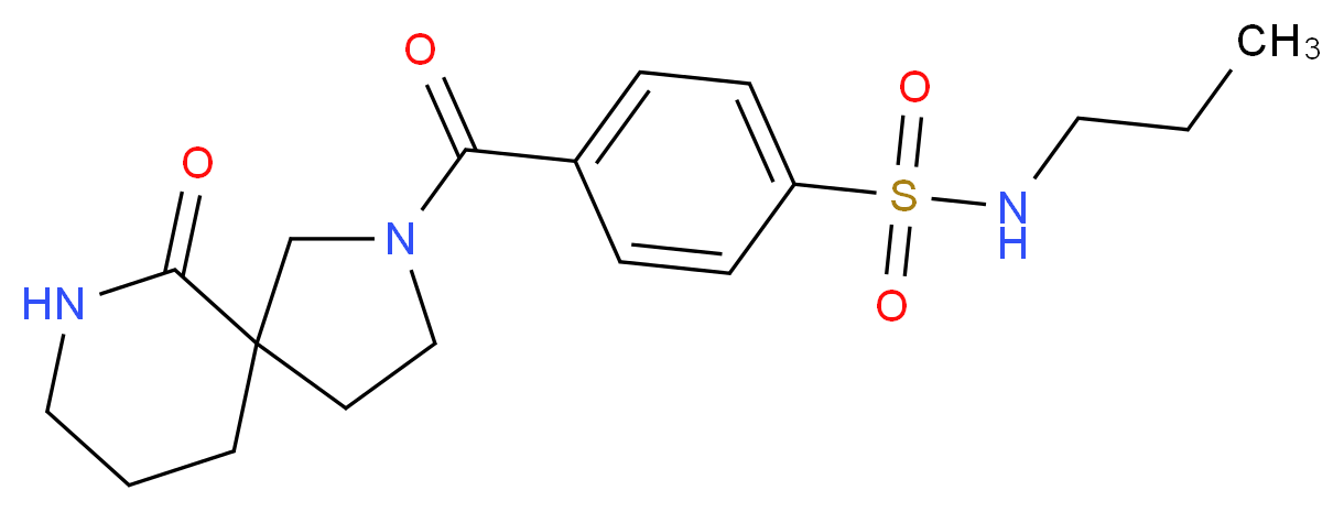 4-[(6-oxo-2,7-diazaspiro[4.5]dec-2-yl)carbonyl]-N-propylbenzenesulfonamide_分子结构_CAS_)