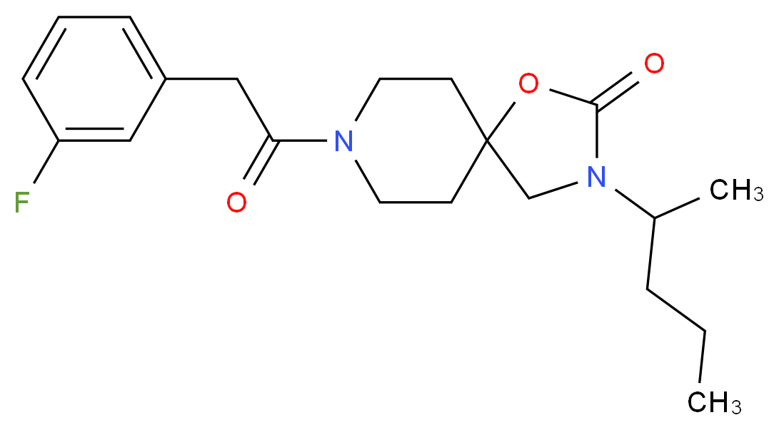 8-[(3-fluorophenyl)acetyl]-3-(1-methylbutyl)-1-oxa-3,8-diazaspiro[4.5]decan-2-one_分子结构_CAS_)
