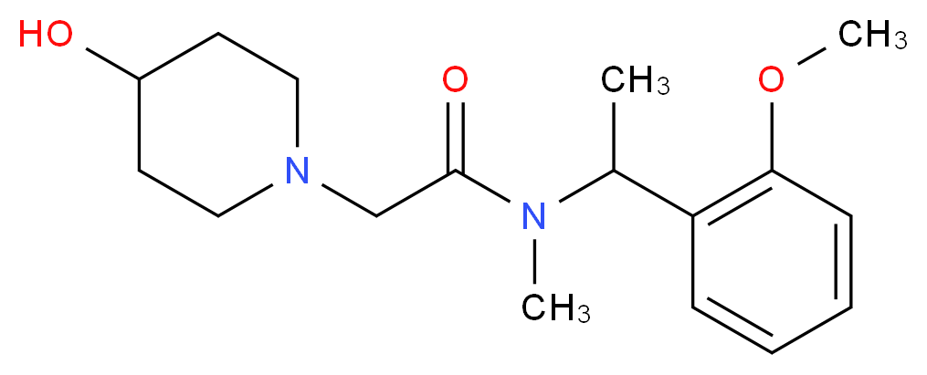2-(4-hydroxypiperidin-1-yl)-N-[1-(2-methoxyphenyl)ethyl]-N-methylacetamide_分子结构_CAS_)