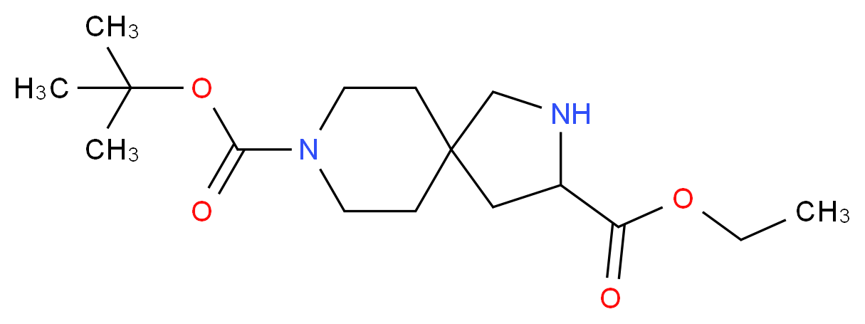 8-tert-butyl 3-ethyl 2,8-diazaspiro[4.5]decane-3,8-dicarboxylate_分子结构_CAS_203934-60-5