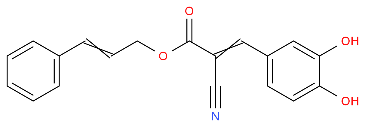 3-phenylprop-2-en-1-yl 2-cyano-3-(3,4-dihydroxyphenyl)prop-2-enoate_分子结构_CAS_132465-11-3