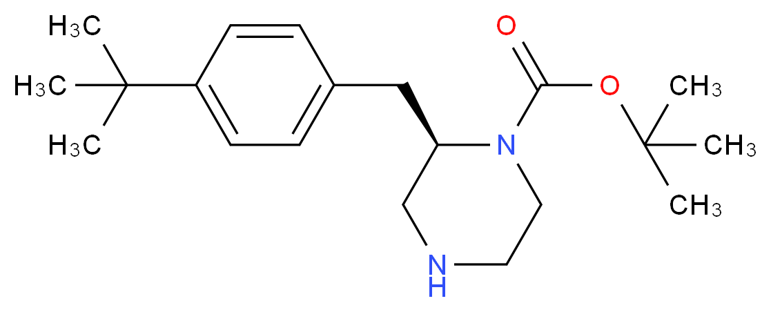 (R)-2-(4-TERT-BUTYL-BENZYL)-PIPERAZINE-1-CARBOXYLIC ACID TERT-BUTYL ESTER_分子结构_CAS_)