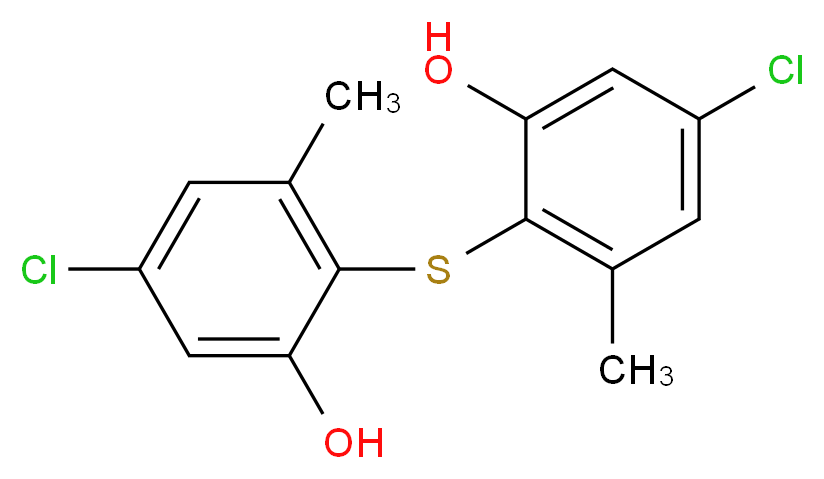 5-chloro-2-[(4-chloro-2-hydroxy-6-methylphenyl)sulfanyl]-3-methylphenol_分子结构_CAS_4418-66-0