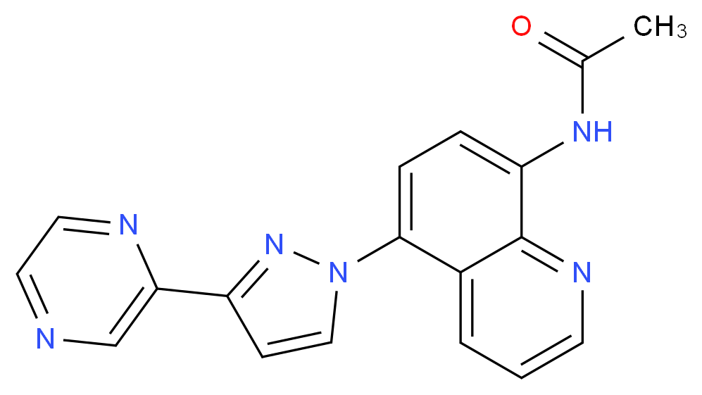 N-[5-(3-pyrazin-2-yl-1H-pyrazol-1-yl)quinolin-8-yl]acetamide_分子结构_CAS_)