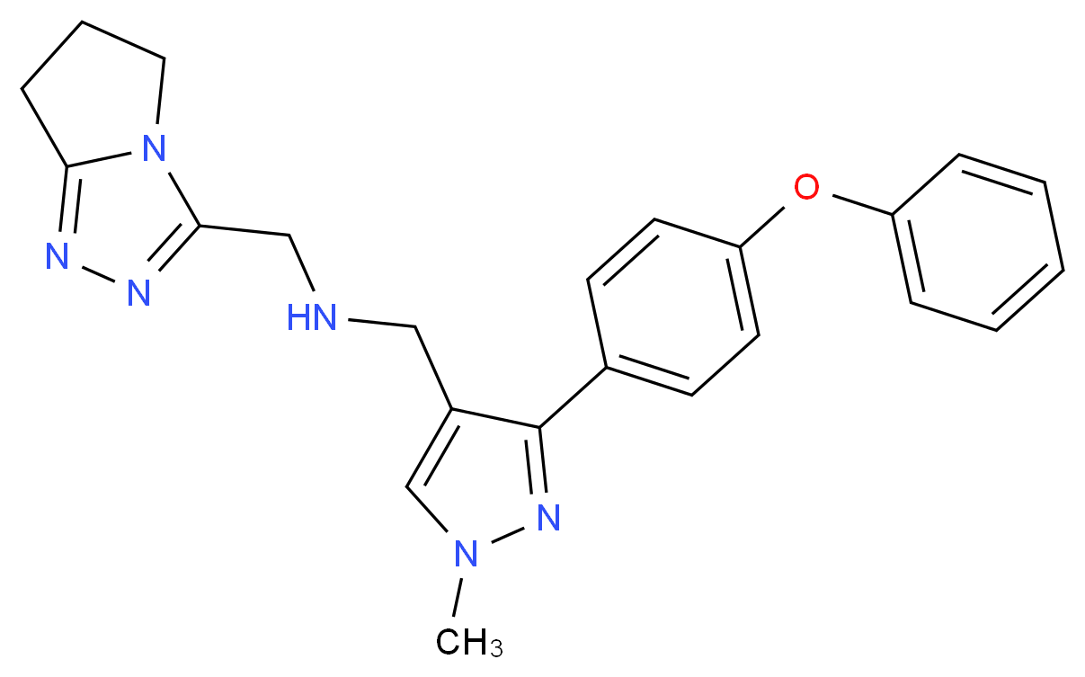 (6,7-dihydro-5H-pyrrolo[2,1-c][1,2,4]triazol-3-ylmethyl){[1-methyl-3-(4-phenoxyphenyl)-1H-pyrazol-4-yl]methyl}amine_分子结构_CAS_)