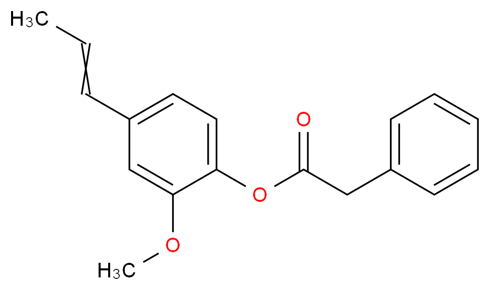 苯乙酸-2-甲氧基-4-(1-丙烯基)-苯基酯_分子结构_CAS_120-24-1)