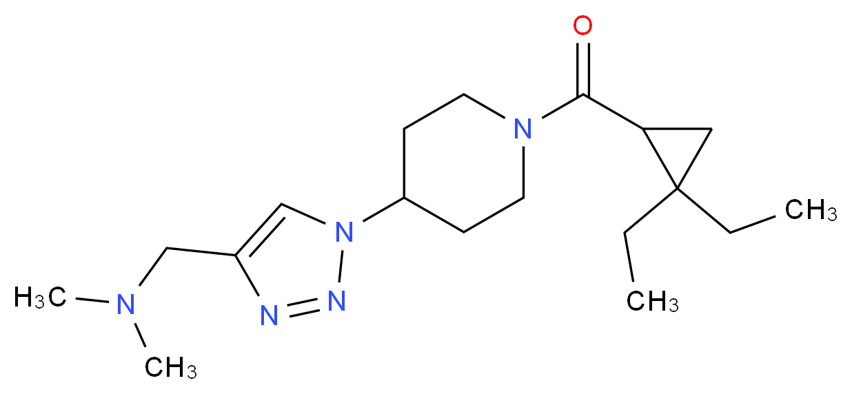 1-(1-{1-[(2,2-diethylcyclopropyl)carbonyl]piperidin-4-yl}-1H-1,2,3-triazol-4-yl)-N,N-dimethylmethanamine_分子结构_CAS_)