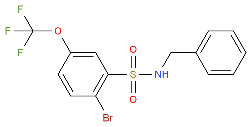 N-Benzyl-2-bromo-5-(trifluoromethoxy)benzenesulphonamide_分子结构_CAS_)