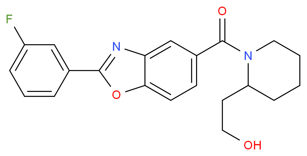 2-(1-{[2-(3-fluorophenyl)-1,3-benzoxazol-5-yl]carbonyl}-2-piperidinyl)ethanol_分子结构_CAS_)