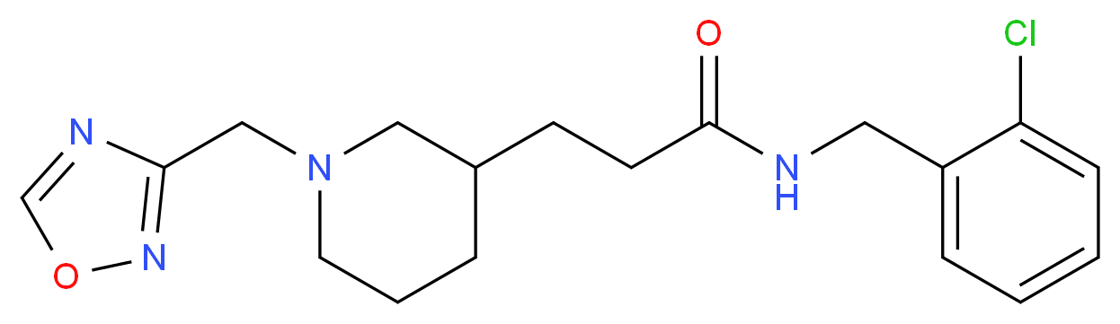 N-(2-chlorobenzyl)-3-[1-(1,2,4-oxadiazol-3-ylmethyl)piperidin-3-yl]propanamide_分子结构_CAS_)