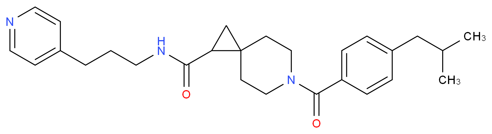 6-(4-isobutylbenzoyl)-N-[3-(4-pyridinyl)propyl]-6-azaspiro[2.5]octane-1-carboxamide_分子结构_CAS_)