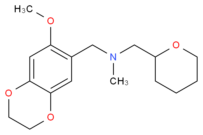 1-(7-methoxy-2,3-dihydro-1,4-benzodioxin-6-yl)-N-methyl-N-(tetrahydro-2H-pyran-2-ylmethyl)methanamine_分子结构_CAS_)