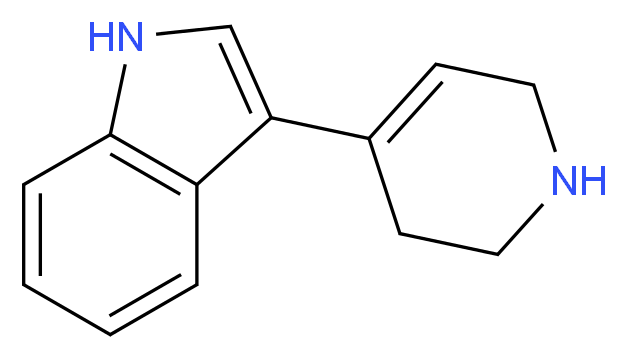 3-(1,2,3,6-Tetrahydropyridin-4-yl)-1H-indole_分子结构_CAS_65347-55-9)